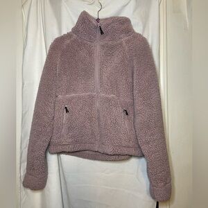Iceberg Light Purple Teddy Bear Full Zip Fuzzy Sweater w Zip Pockets Size XL